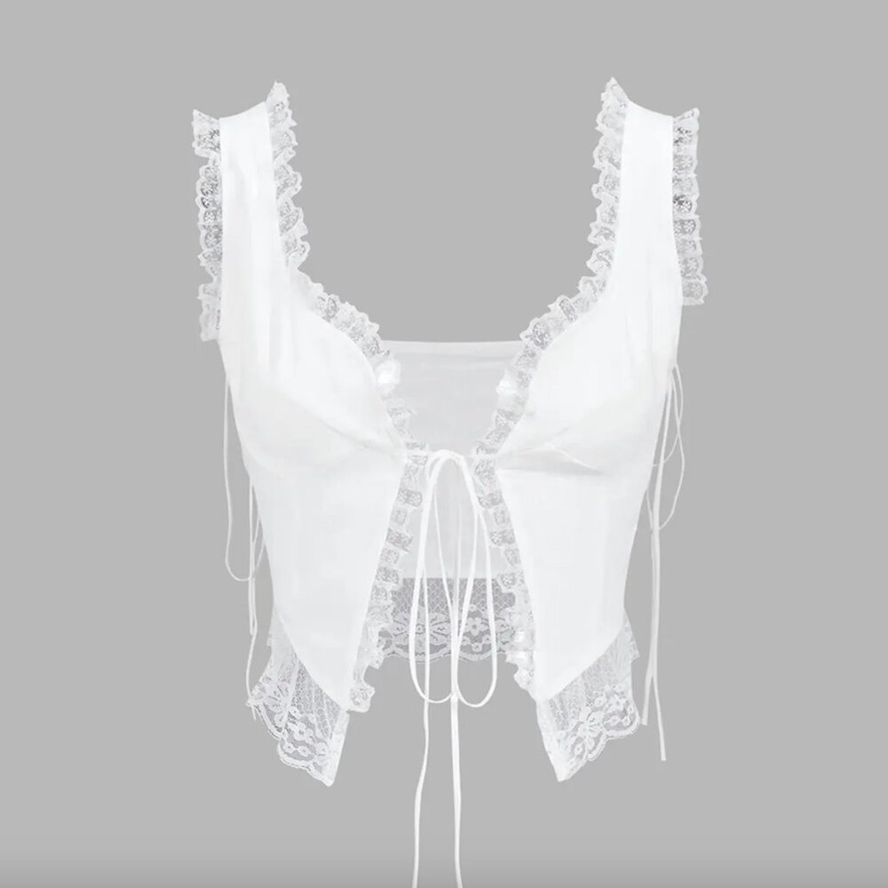 Fly Away Fairytale Lace Trim Crop Cami Top